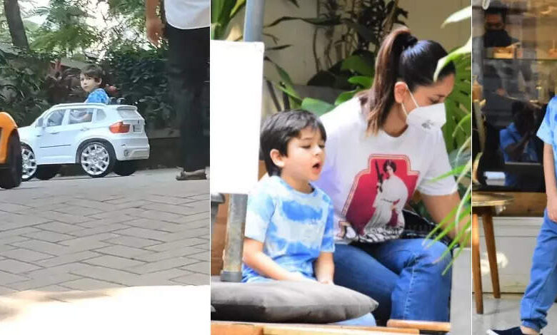 Taimur Ali Khan: Saif-Kareena's son Taimur Ali Khan spent Sunday with a friend, driving a toy car and having fun - taimur ali khan enjoy's sunday with his friend by playing and driving toy car