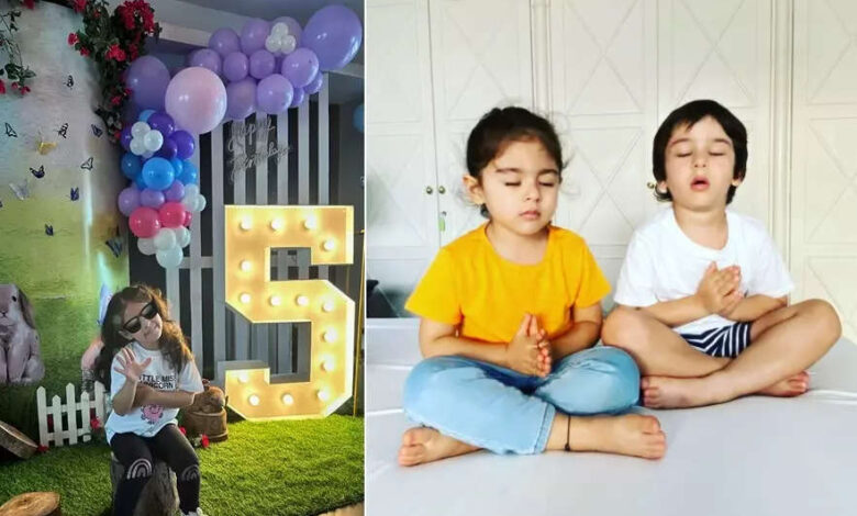 On Inaaya's fifth birthday, mother Kareena Kapoor sent a special greeting, shared a picture of her praying with Taimur - kareena kapoor khan pens loving note for inaaya shares picture with taimur